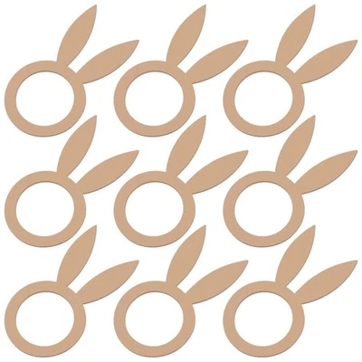 20 Pcs Convenient Napkin Clasps Elegant Rabbit Napkin Rings (Wood Color) - Image 1 of 4