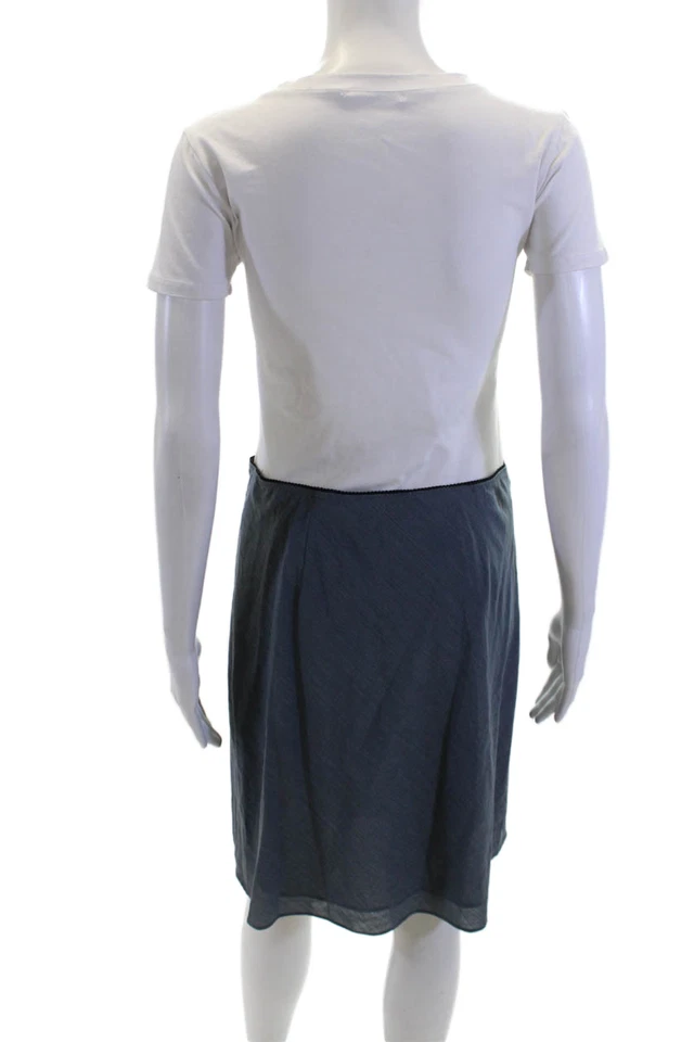 J Crew Womnes Pull On A Line Skirt Blue Wool Blend Size Small - Image 3 of 4