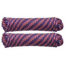 Grip 3/8 x 50' Poly Rope 2 Pack - Polypropylene Braided Rope - Working Limit 1