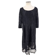Black Lace Dress Gothic Whimsigoth Dark Fairy Midi Glam Gala Witchy Sheer 3XL