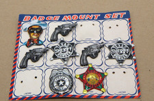 Vintage Texas Ranger Lone Ranger Tin Badge Mount Card Sheriff 8 Badges