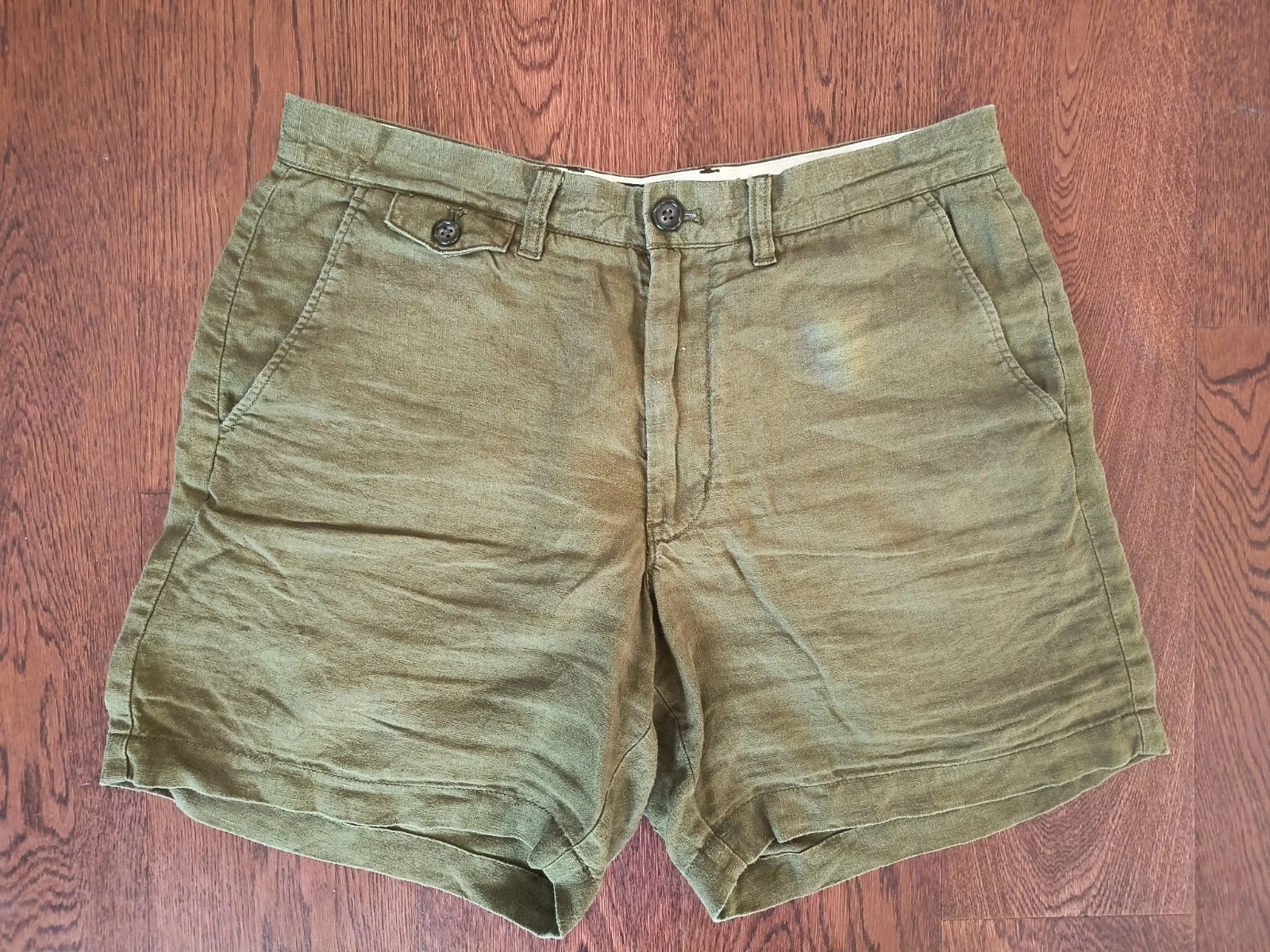 J Crew Green Linen Shorts 31 32 7" Inseam Mens Lightweight Breathable
Opens in a new window or tab