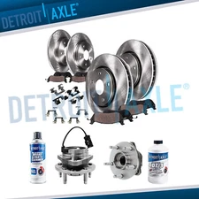 Front Rear Brake Rotors Pads Wheel Bearing Hubs Kit for Pontiac G6 Malibu Aura