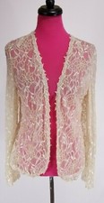 NWT Montage Boutique Dress Jacket Size 14 Champagne Floral Embroidered Beaded