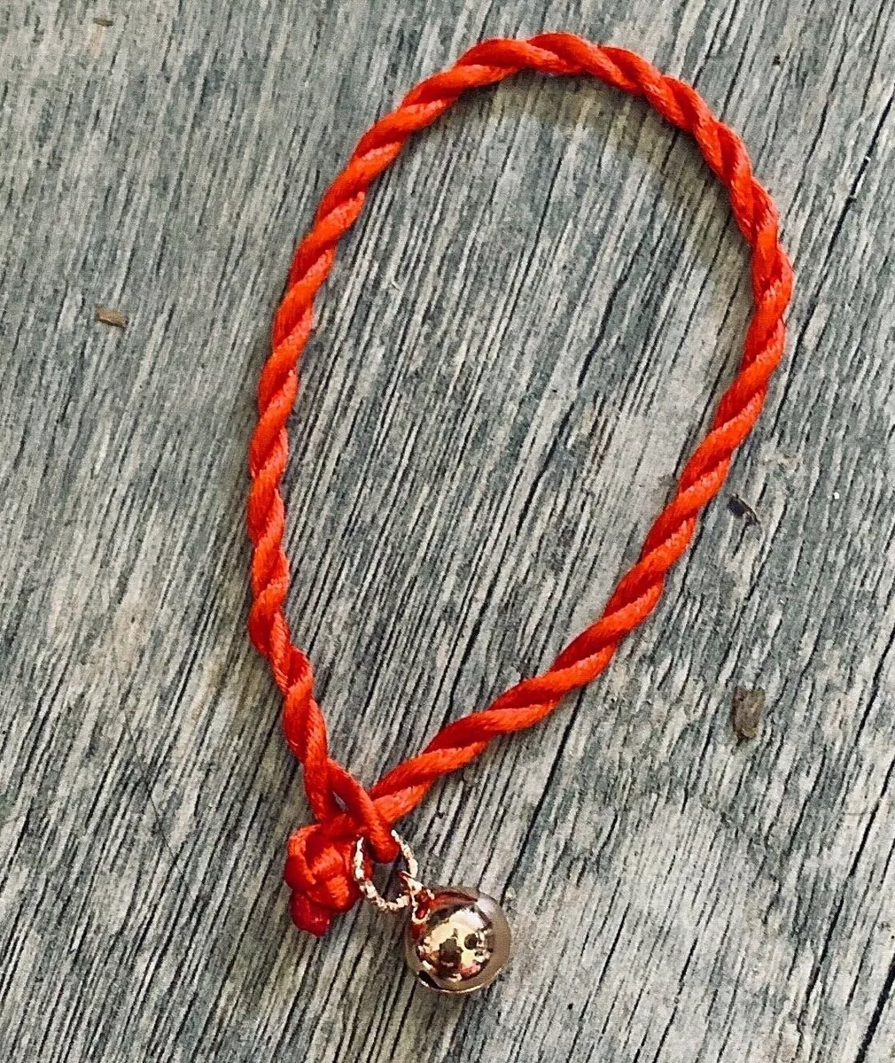 Rose Gold Lucky Bell Red Faith Rope String Protection Red Bracelet  Adjustable