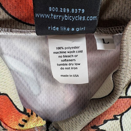 TERRY Cycling Jersey Women L 3/4 Zip Japanese Koi Fish Art Kit Racing - Picture 10 of 14