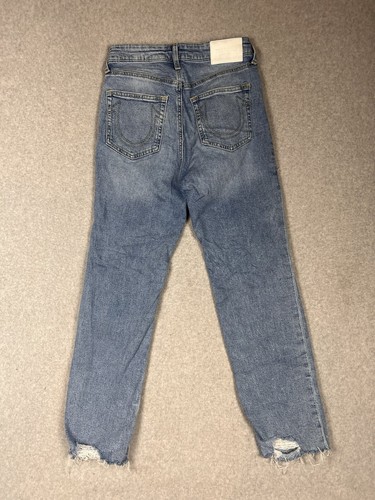 True Religion Womens Starr High Rise Cropped Straight Jeans Size 27 Medium Wash - Picture 4 of 13