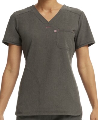 Scrubstar Women's Henley Top Dark Gray NWT XL X-Large