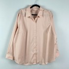 Coldwater Creek No Iron Button Up Shirt Size 20W Pink Cotton Collared