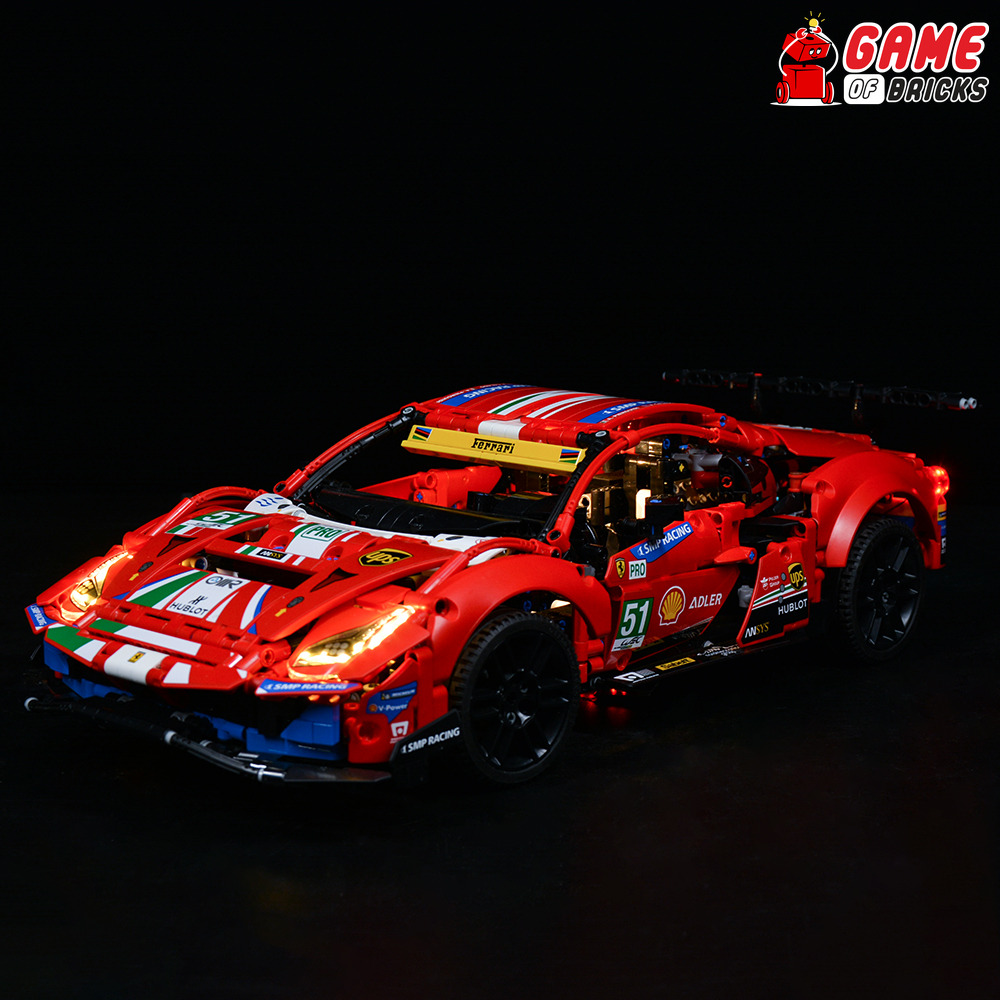 Game of Bricks LED Light Kit for Ferrari 488 GTE AF Corse #51 42125 (+Classic)