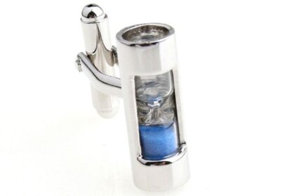 Sand Timer Hourglass Blue Steampunk Sandtimer Pair Cufflinks in Presentation ...