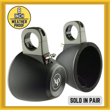 Audiopipe Marine 8 Short Wakeboard Tower Empty Speaker Enclosures in Pair Black