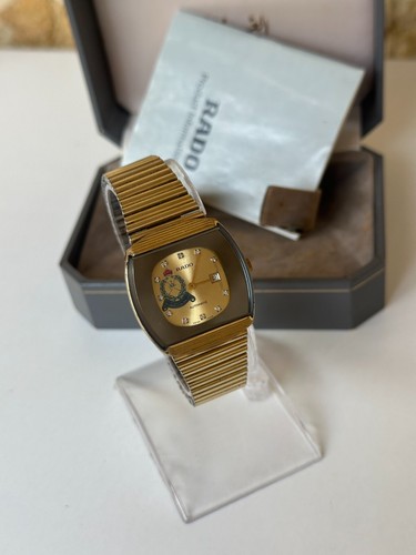 1980's Vintage Rado Automatic Watch Gold PLated 30mm Sultanate Of Oman With Box
