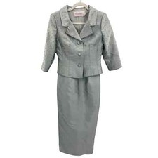 Vintage Montage Collection by Mon Cheri Mother Bride Dress Set sz 4 Green Silk