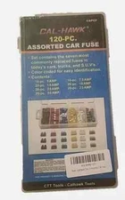 120 PCS CAL-HAWK Regular Size Blade ATO Auto Car Fuse Assortment Kit - Organized