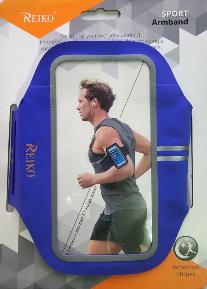 Reiko Running Sports Armband With Touch Screen 5X3X0.5 Inches Device In Blue - Image 3 of 4
