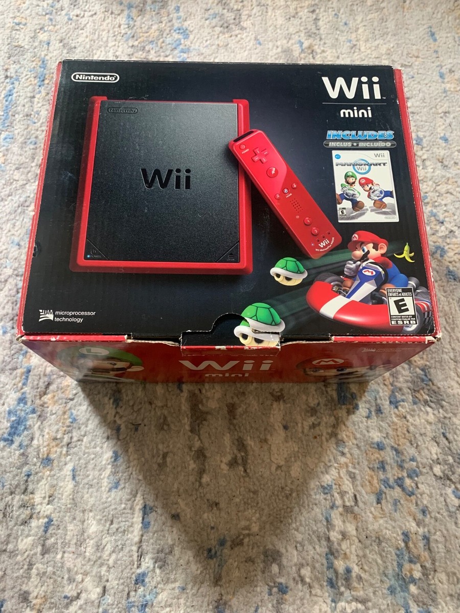 Nintendo Wii Mini 8GB Console Bundle with Mario Kart Red New