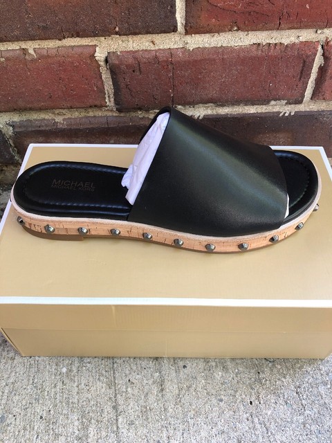 michael kors leather slides