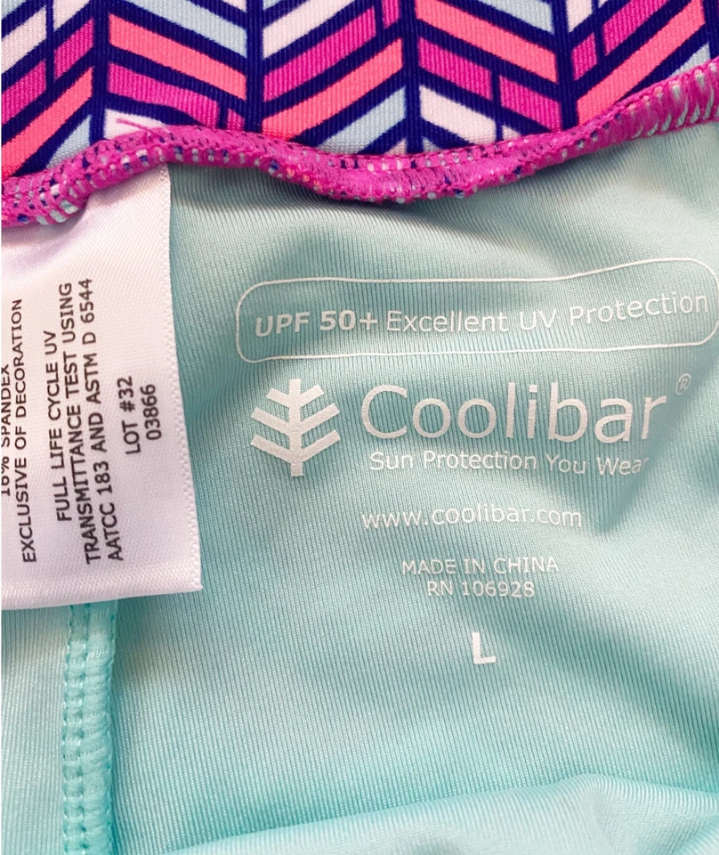 Medias de natación Coolibar para niñas con falda talla L 14/16 UV verde azteca UPF 50+ Foto 2 de 4