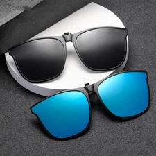 Clip On Flip Up Polarized Oversize Sunglasses Men Women Driving Glasses New