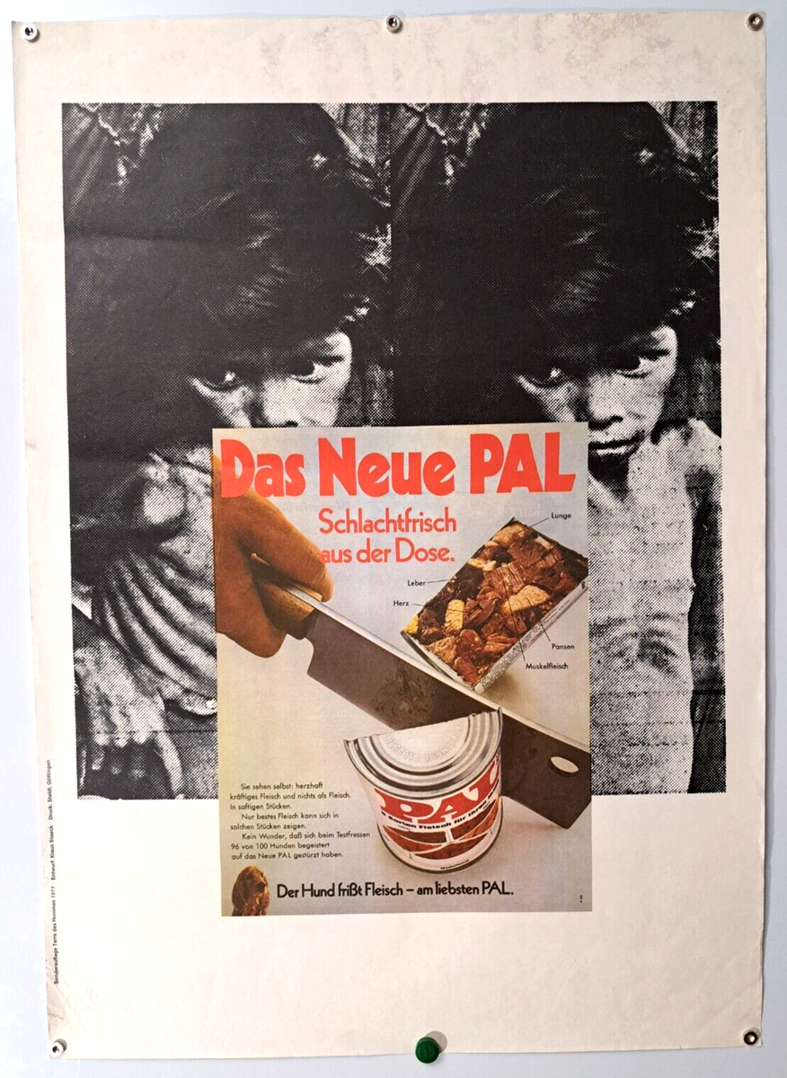 Very Strange Promotional Poster/ PAL Dog Food Pedigree 1977