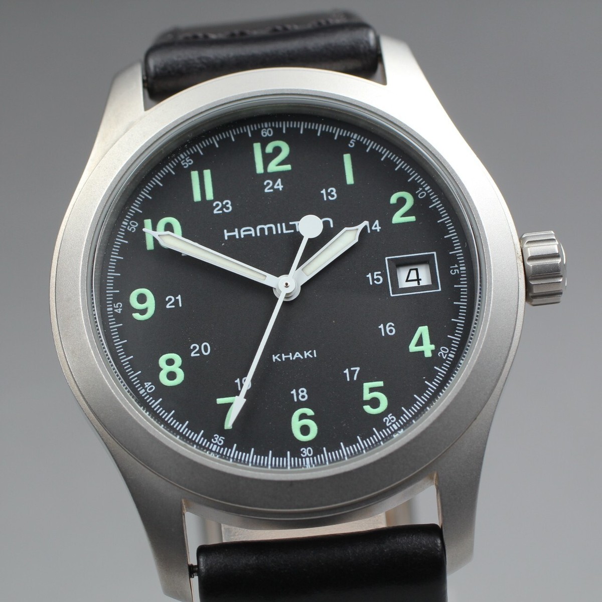Near MINT w/ Box] Hamilton Khaki H684410 Black Dial Men's