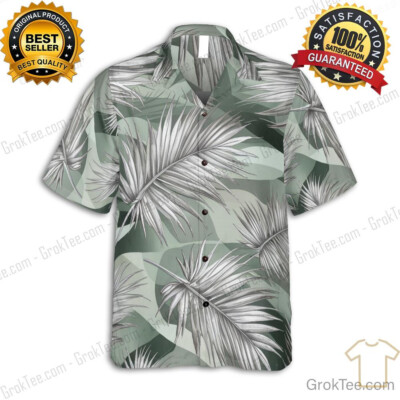Tropical Palm Trees Green Sage Hawaiian Shirt, Aloha Party Vacation Wear