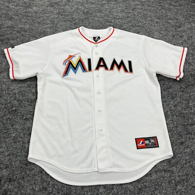 Miami Marlins Jersey Mens XL White Stanton 27 MLB Baseball