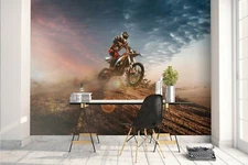 3D Motorcycle Race Wallpaper Wall Mural Removable Self-adhesive Sticker879