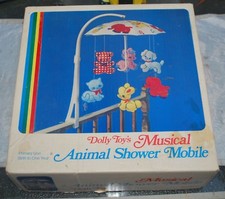 Vintage Dolly Toy Animal Shower Crib Mobile w/ Original Box FREE SHIP