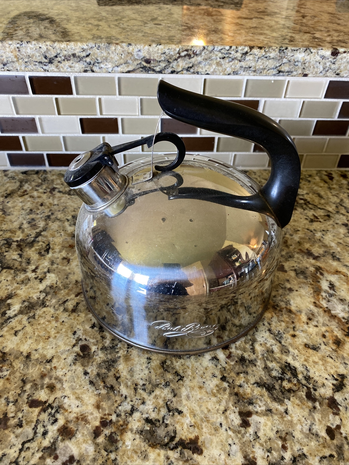 Paul Revere Ware Whistling Tea Kettle Pot 2Qt Copper Bottom Vintage