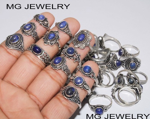 200 Pcs Lot Lapis Lazuli Gemstone 925 Sterling Silver Plated Designer Baby Rings