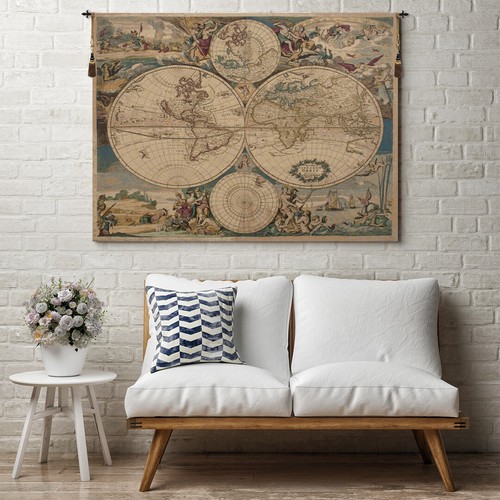 Planisphere Planisfero by Blaeu Map Italian Tapestry Wall Art Hanging 42x54 inch - Picture 2 of 5