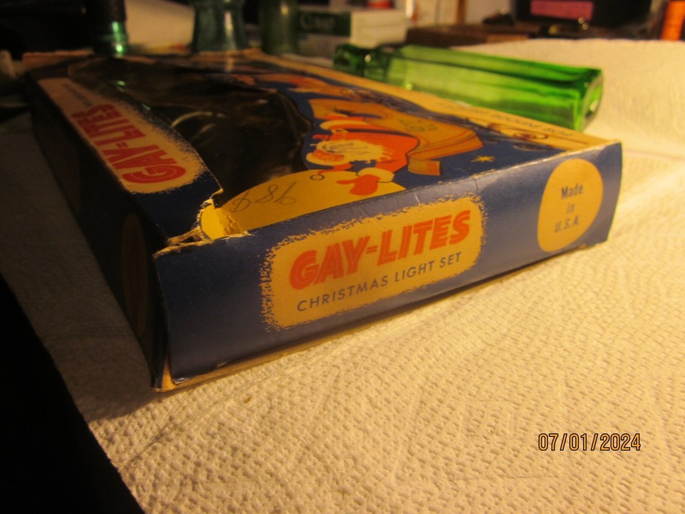 VINTAGE "GAYLITES" CHRISTMAS LIGHTS & BOX (WORKING) 194060 eBay