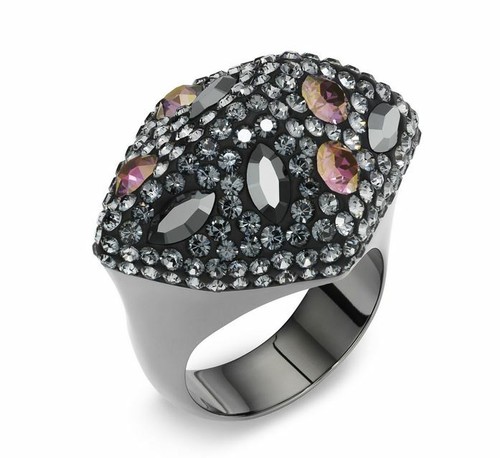 Bague Atelier Swarovski Moselle, placage rhodium noir taille 52 55 58 boîte neuve 299 $ - Photo 1 sur 2