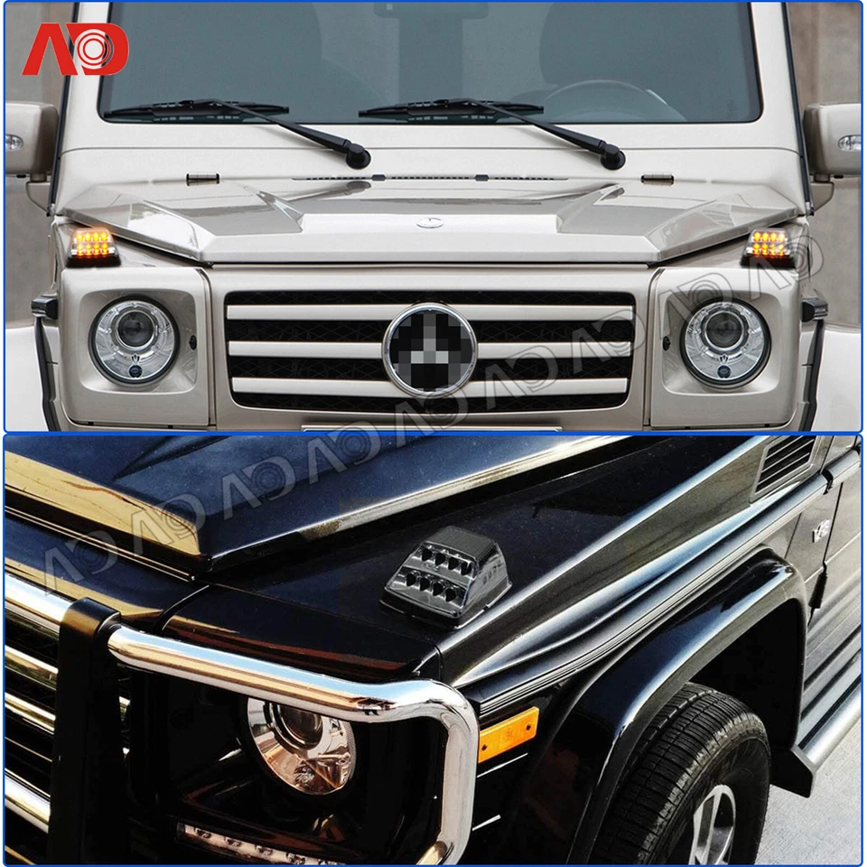 For Mercedes Benz G-Class G500 G550 G55 G63 Smoked LED Front Turn Signal Lights - Image 4 of 4