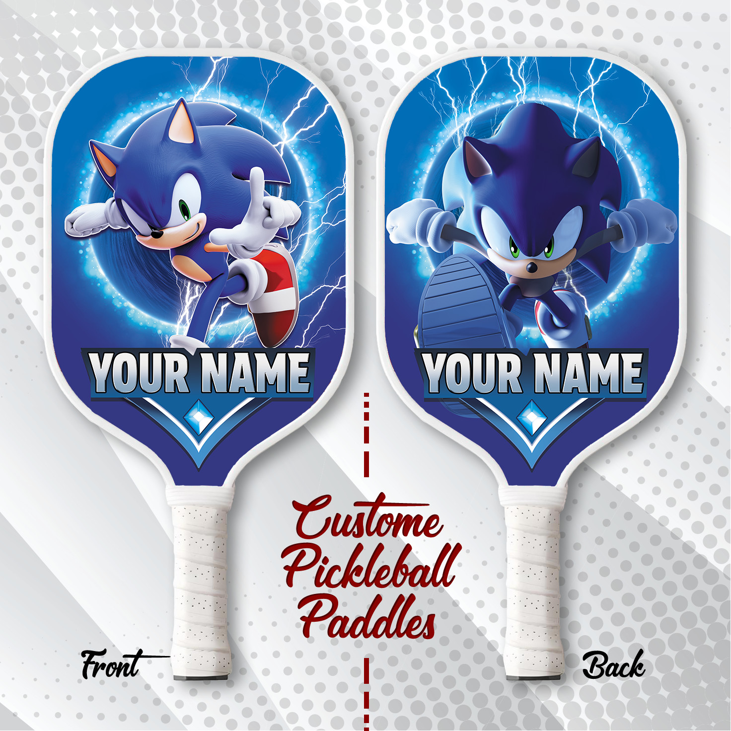 Sonic Pickleball Paddle Speed Game Gift Custom Paddle for Ki