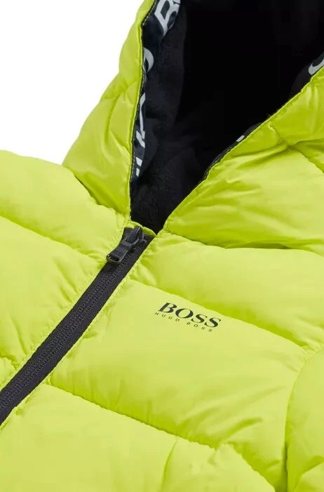 Hugo Boss Youth Jacket Logo Hood Yellow Age 16Y Brand New Genuine