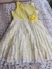 Sweet Heart Rose Girls Yellow And White Dress. A line, size 7, Fully lined