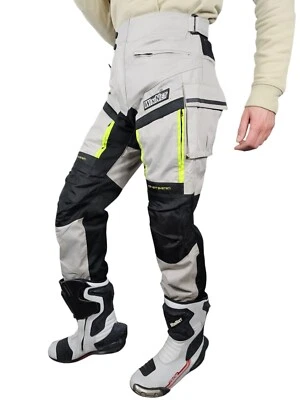 WINNET pantaloni moto cordura protezioni anti acqua 4 stagioni sfoderabili traspiranti