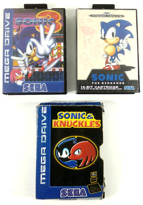 Lot De 3 Jeux Sonic Sega Mega Drive – Sonic, Sonic III, Sonic & Knuckles – PAL