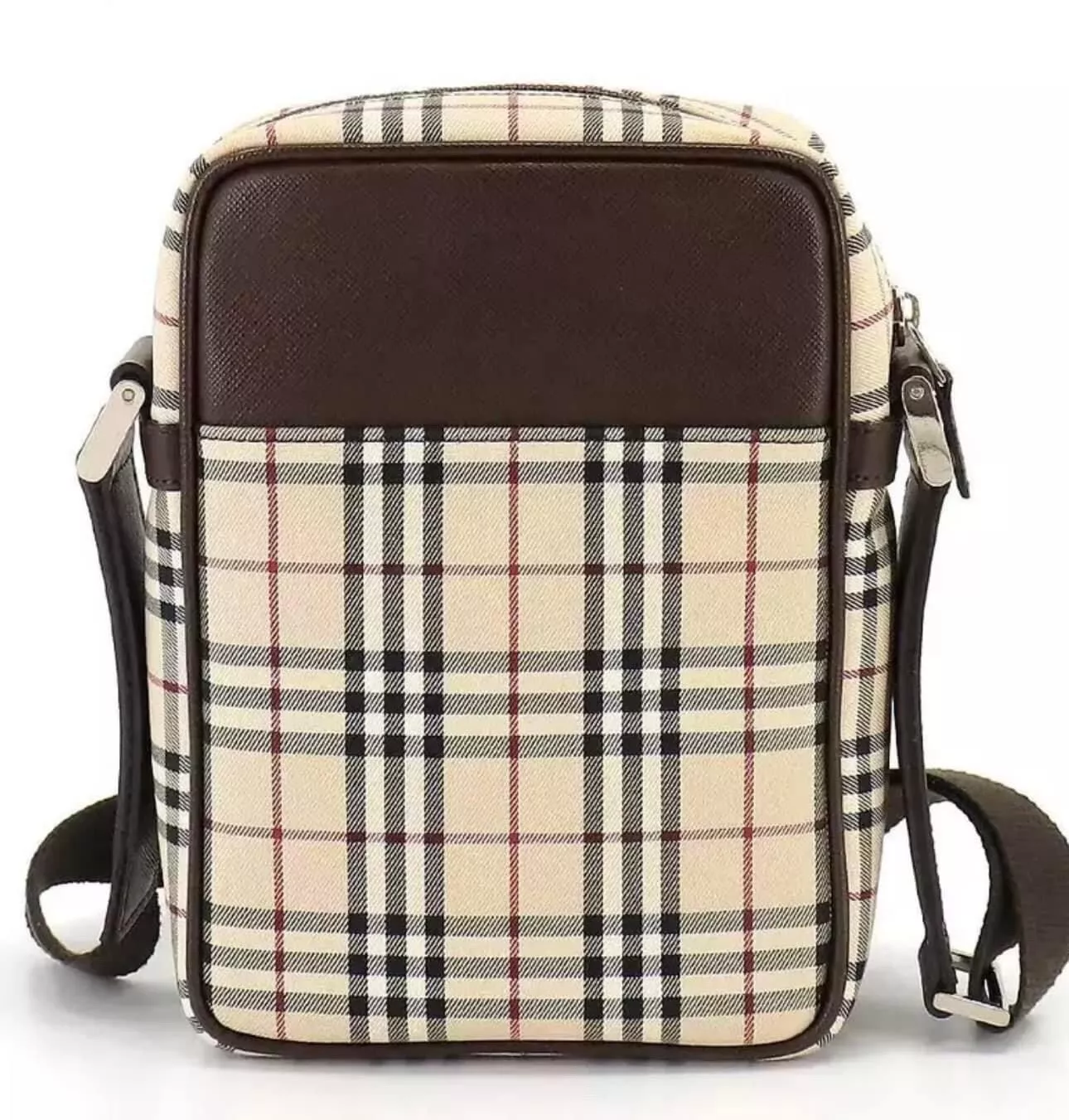 Sac bandoulière Burberry à carreaux écharpe marron petit