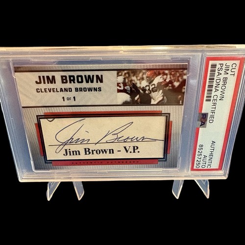 Jim Brown Auto Card Signed Psa 