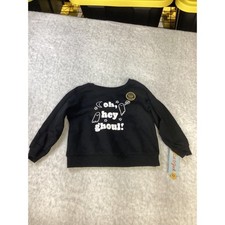 Cat Jack Kids Black Oh Hey Ghoul Glow In-The Dark Halloween Sweatshirt 3T
