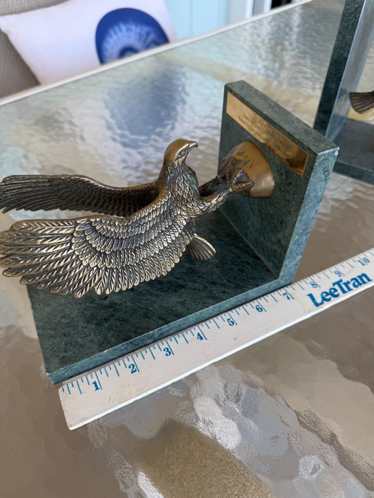 Vintage American Eagle Solid Brass, Bookends with… - image 11