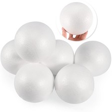 6 Inch Foam Balls 6 Pack White Polystyrene Craft Decor Solar System Wedding C...