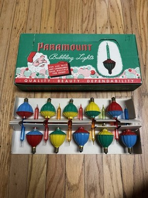 Antique Vtg 1940s Christmas Santa Paramount Raylite Lights Box Display RARE