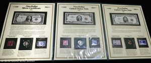 Postal Commemorative Society Historic U.S. Currency & Stamp Book