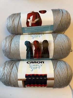 Caron Simply Soft Yarn - Feathered Gray (Lot Of 3/Matching Lots)