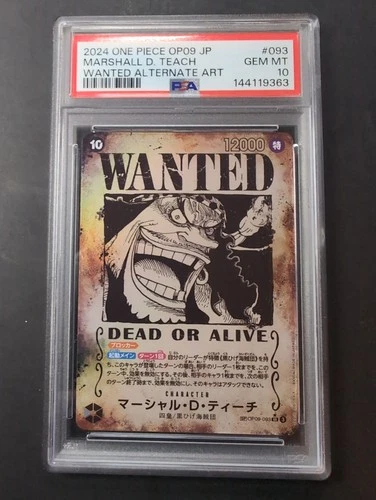 One Piece Marshall D. Teach Wanted Poster Alt Art JP OP09-093 PSA 10 Gem Mint